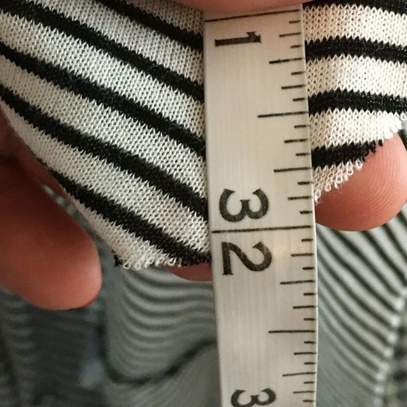 Three Dots Cardigan Womens Sz L  Black White Striped Open Front Stretch Knit‎ - Picture 7 of 7